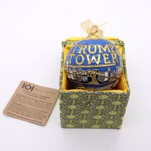 Donald Trump Tower DJT NYC KITTY KELLER Cloisonne Christmas Ornament SUPER RARE